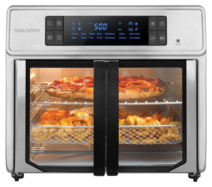 KALORIK Smart Air Fryer Oven 12 Quart Black & Stainless Steel w/Accessories  Used