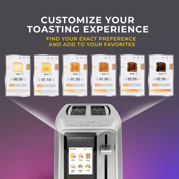 Kalorik VIVID 2 - slice TFT Toaster with Touchscreen, in Stainless Steel