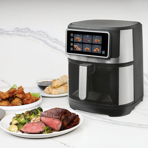 Kalorik VIVID TOUCH 7 Quart High - Resolution Touchscreen Air Fryer with Window, in Stainless - Steel