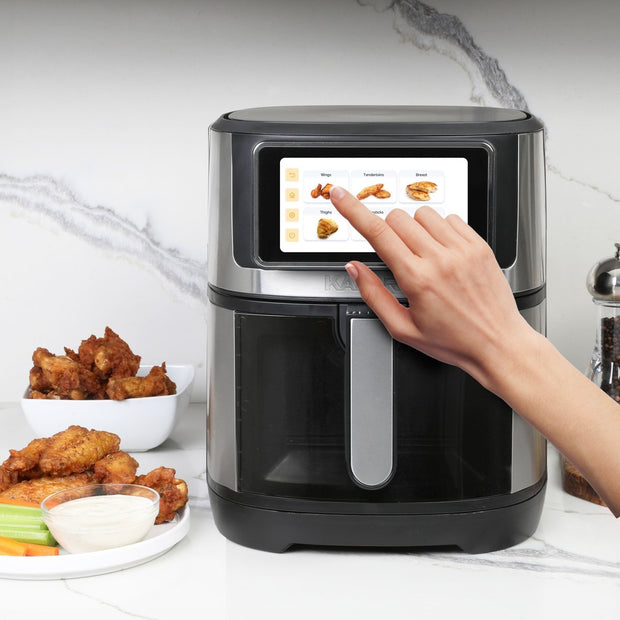 Kalorik VIVID TOUCH 7 Quart High - Resolution Touchscreen Air Fryer with Window, in Stainless - Steel