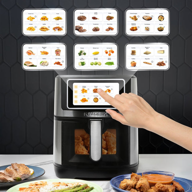 Kalorik VIVID TOUCH 7 Quart High - Resolution Touchscreen Air Fryer with Window, in Stainless - Steel