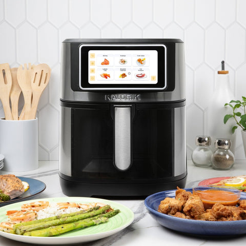 Kalorik VIVID TOUCH 7 Quart High - Resolution Touchscreen Air Fryer with Window, in Stainless - Steel