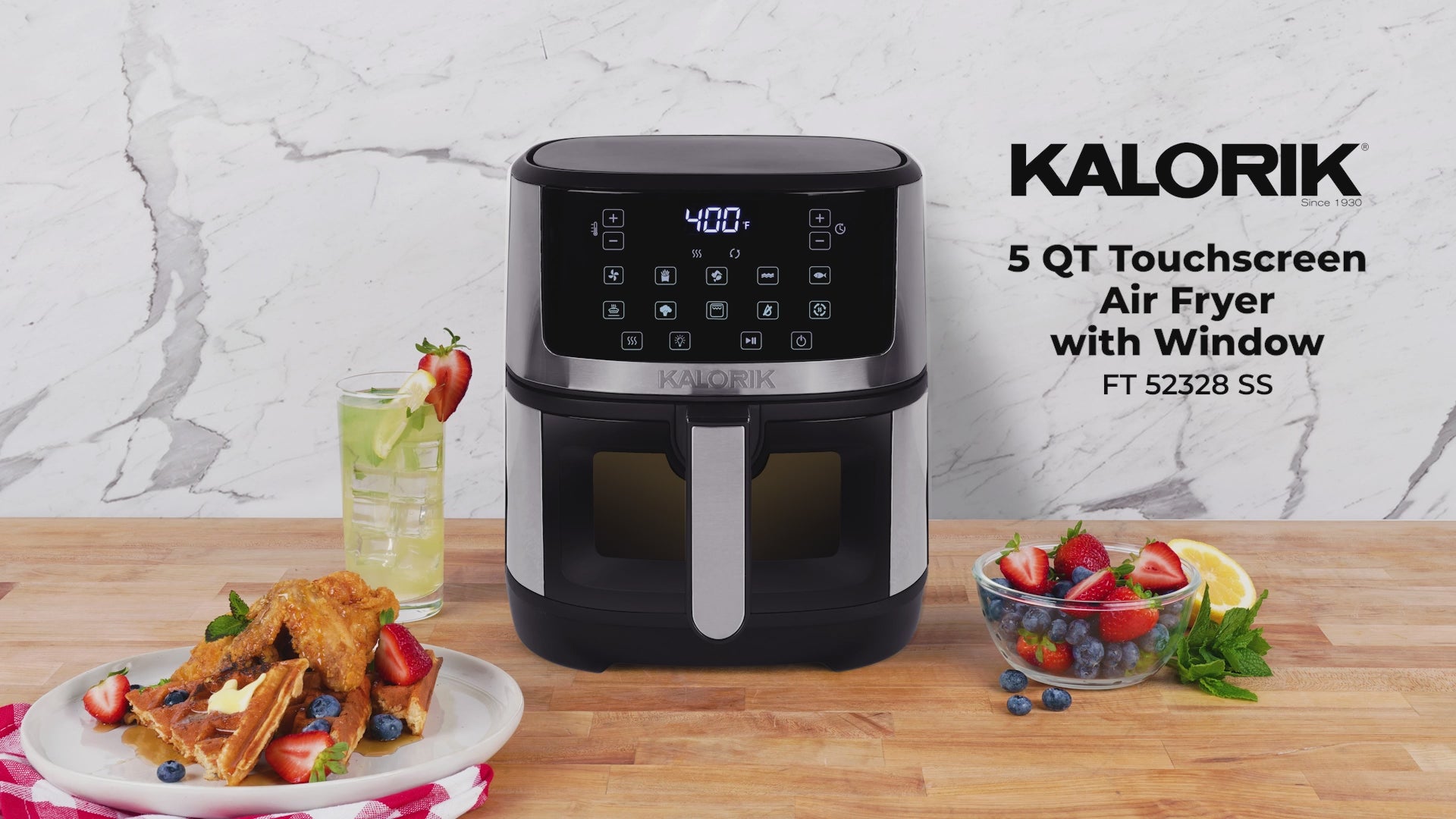 FT 52328 SS - Kalorik® 5-Quart Touchscreen Air Fryer with Window, Stainless Steel Product Video