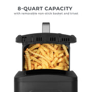 Kalorik Designer Series 8 Quart Air Fryer with Window, in Black Silver