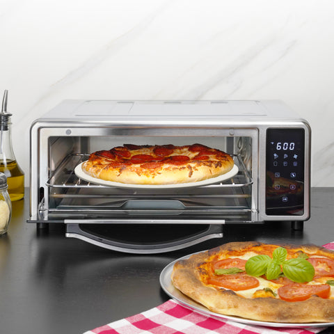 Kalorik MAXX 600°F Pizza Air Fryer Oven with Stone, in Stainless Steel