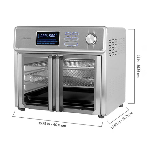 Multi-Use Air Fryer Oven Combo, Stainless Steel Convection Toaster Oven,  1700W, Large 25L Countertop Broiler, fit 12 Pizza, with 7 Accessories, 18