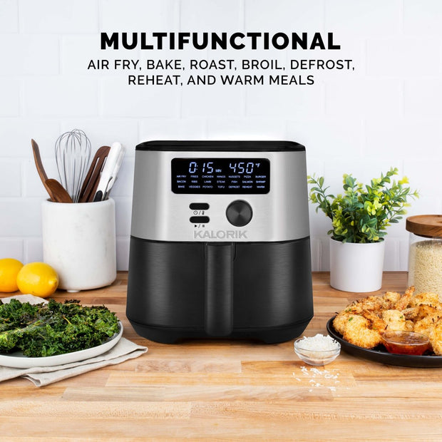 Electric Indoor Air Fryer + Grill Does It All, Countertop-Size 5-in-1 Unit  Can Air Fry, Grill, Roast, Bake, and Broil, Removable - AliExpress