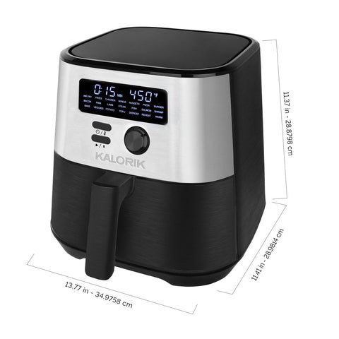 Kalorik MAXX® 6 Quart Digital Air Fryer with LED Screen, Black and Sta